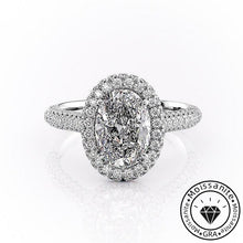 Dazzling Solarii Moissanite 2.0ct Oval Cut 925 Sterling Silver Pave Engagement Ring
