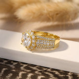 Sumptuous Halo Design Round Cut 4.0ct Engagement Ring In Sterling Silver