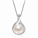 Elegant Pearl Swirl Pendant Necklace