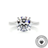 Vivid Solarii Moissanite 2.5ct Round Cut 925 Sterling Silver Solitaire Engagement Ring