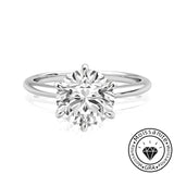 Solarii Moissanite 6-Prong Round Cut  925 Sterling Silver Engagement Ring