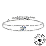 Solarii Moissanite 1.0ct Round Cut  925 Sterling Silver Bracelet