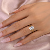 Solarii Moissanite 3.5ct Emerald Cut  925 Sterling Silver Engagement Ring
