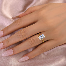 Solarii Moissanite 3.5ct Emerald Cut  925 Sterling Silver Engagement Ring