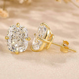 Luxurious Cushion Cut Women's Stud Earrings In Sterling Silver