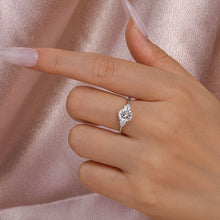 Ornate Solarii Moissanite 1.2ct Round Cut 925 Sterling Silver Side Stone Engagement Ring