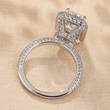 Luxurious Radiant Cut Sterling Silver Halo Engagement Ring