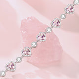 Solarii "Ms Charming" Halo Heart Sterling Silver Tennis Bracelet
