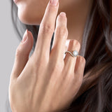 Ornate Solarii Moissanite 2.0ct Round Cut 925 Sterling Silver Twist Design Engagement Ring