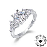 Solarii Sparkle Moissanite 2.0ct Round Cut 925 Sterling Silver Engagement Ring