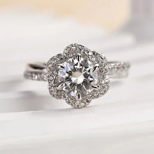 Solarii Moissanite 1.0 ct Round Cut Twist Flower Design Engagement Ring
