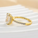 Emerald Cut Engagement Ring In 925 Sterling Silver