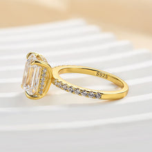 Emerald Cut Engagement Ring In 925 Sterling Silver