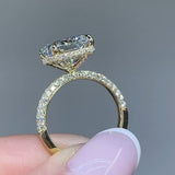 Gorgeous Hidden Halo Radiant Cut 5.0ct Engagement Ring In Sterling Silver