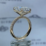 Gorgeous Hidden Halo Radiant Cut 5.0ct Engagement Ring In Sterling Silver