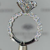 Gorgeous Pave Round Cut 3.0ct Engagement Ring In Sterling Silver