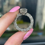 Lavish Pave Round Cut 3.0ct Engagement Ring In Sterling Silver
