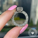 Lavish Pave Round Cut 3.0ct Engagement Ring In Sterling Silver