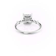 Antique Solarii Moissanite 2.0ct Princess Cut 925 Sterling Silver Side Stone Engagement Ring