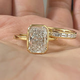 Solarii Pristine Radiant Cut Solitaire Set For Women In Sterling Silver