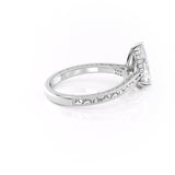 Modern Solarii Moissanite 2.0ct Pear Cut 925 Sterling Silver Hidden Halo Engagement Ring