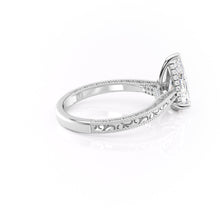 Modern Solarii Moissanite 2.0ct Pear Cut 925 Sterling Silver Hidden Halo Engagement Ring