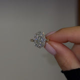 Solarii Radiant Cut 5.0ct Halo Engagement Ring In Sterling Silver
