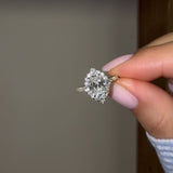 Magnificent Halo Oval Cut 3.0ct Engagement Ring In Sterling Silver