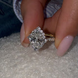 Magnificent Halo Oval Cut 3.0ct Engagement Ring In Sterling Silver