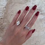 Charming Pave Marquise Cut 4.0ct Engagement Ring In Sterling Silver