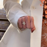 Charming Pave Marquise Cut 4.0ct Engagement Ring In Sterling Silver