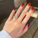Charming Pave Marquise Cut 4.0ct Engagement Ring In Sterling Silver