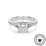 Alluring Solarii Moissanite 2.0ct Princess Cut 925 Sterling Silver Split Shank Engagement Ring
