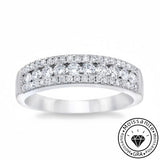 Solarii Moissanite 3.5ct Round Cut Eternity Ring 925 Sterling Silver Wedding Band