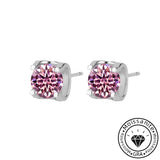 Solarii Moissanite  Round Cut 925 Sterling Silver Stud Earrings