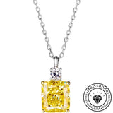 Moissanite 3.5ct Round Cut Timeless Yellow Gemstone Sterling Silver Necklace