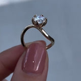 The "Mobius Rose" Solitaire Ring: 2.0 Ct Moissanite Infinity Twist 14K Gold Vermeil Engagement Ring