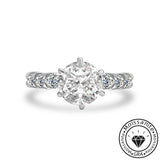 Solarii Moissanite Round Cut  925 Sterling Silver Engagement Ring