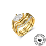 Gorgeou Marquise Cut 1.0ct 3PC Ring Set In Sterling Silver