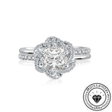 Solarii Moissanite 1.0 ct Round Cut Twist Flower Design Engagement Ring[SALE]