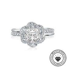 Solarii Moissanite 1.0 ct Round Cut Twist Flower Design Engagement Ring