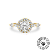 Gorgeous Solarii Moissanite 1.0ct Round Cut 925 Sterling Silver Halo Design Engagement Ring