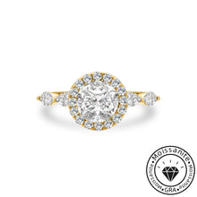 Gorgeous Solarii Moissanite 1.0ct Round Cut 925 Sterling Silver Halo Design Engagement Ring