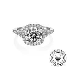 Twinkling Solarii Moissanite 2.0ct Round Cut 925 Sterling Silver Split Shank Engagement Ring