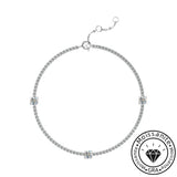 Exquisit Round Cut Moissanite Bracelet in Sterling Silver