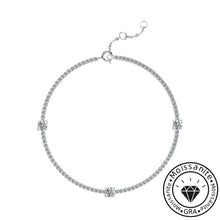Exquisit Round Cut Moissanite Bracelet in Sterling Silver
