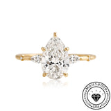 Solarii Moissanite 1.0ct Pear Cut 925 Sterling Silver Engagement Ring