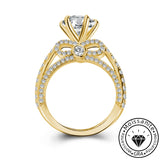 Solarii Moissanite 3.0ct Bow Base Design Sterling Silver Engagement Ring