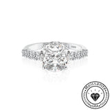 Lavish Solarii Moissanite 4.0ct Round Cut 925 Sterling Silver Pave Engagement Ring