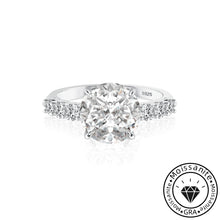Lavish Solarii Moissanite 4.0ct Round Cut 925 Sterling Silver Pave Engagement Ring